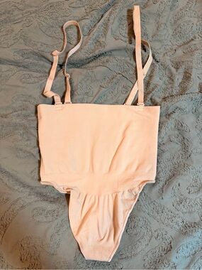 SKIMS Light Peach Bodysuit with Adjustable Straps